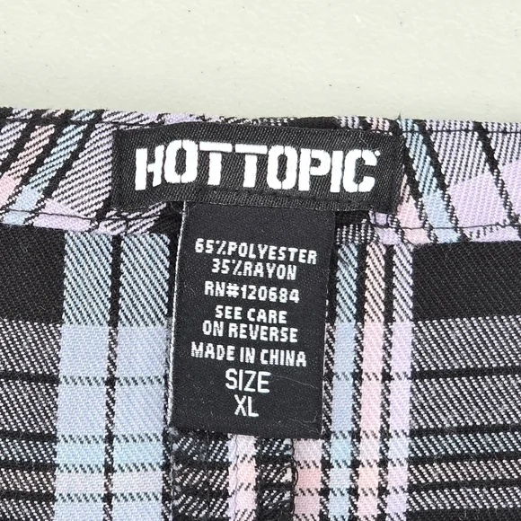 Hot Topic Pastel Plaid Grommet Suspender Pleated Skirt Junior's Size XL - Picture 4 of 7